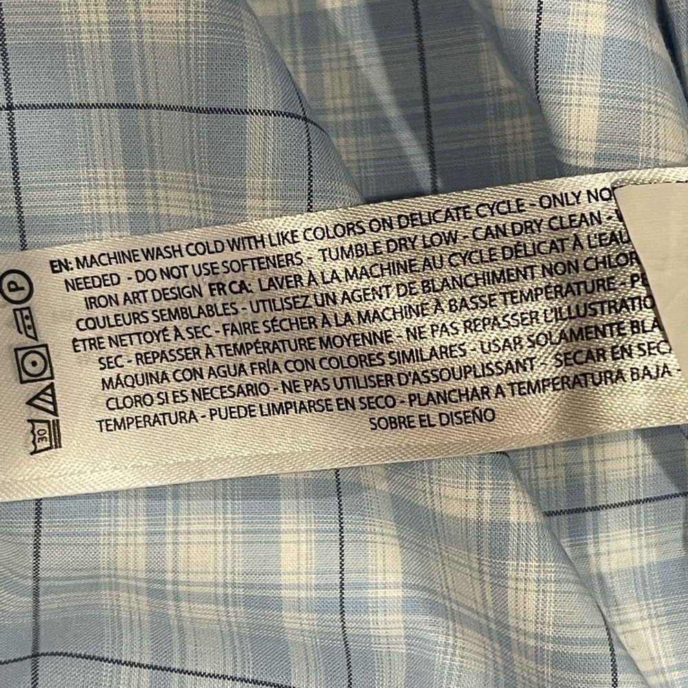Ariat Pro Men's Light Blue Plaid Button-Down Shirt - Picture 9 of 9